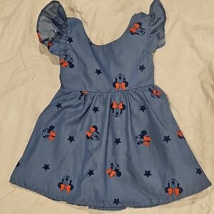 Adorable Blue Kids Dress with Cartoon Accents